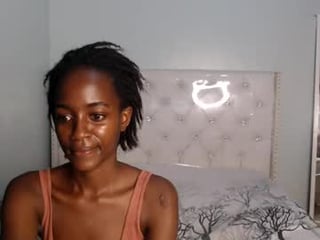 Webcam Belle - ebonypetitequeen african cam girl gives her ass for some hardcore bondage and rough anal